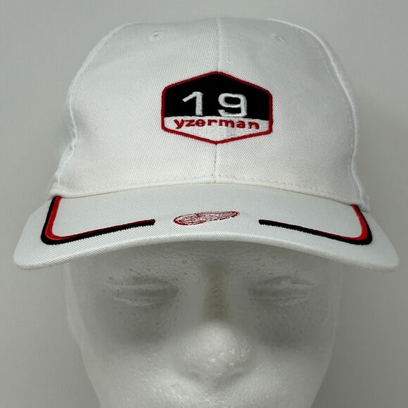 Vintage 90s Detroit Red Wings Steve Yzerman Hat Cap NHL Hockey Strapback White - Picture 2 of 12